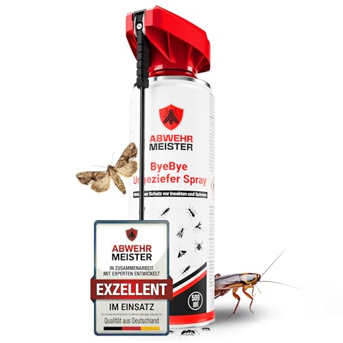 ABWEHR MEISTER ORIGINAL ByeBye Ungeziefer-Spray [500 ml] Insektenspray mit Sofortwirkung und insektizidfreier AM-Formel zur Abwehr einer Vielzahl von Ungeziefer (PT19)