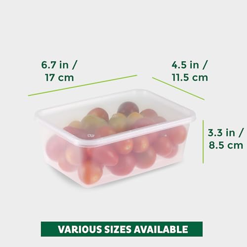 Image of Freshware Food Storage Containers [50 Set] 34 oz Plastic Deli Containers with Lids, Slime, Soup, Meal Prep Containers, BPA Free, Stackable, Leakproof, Microwave, Dishwasher and Freezer Safe