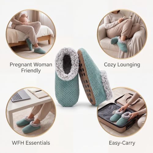 Image of The Metluks Womens Slippers Indoor Soft Sole Slipper Socks | Fuzzy sherpa lining, warm winter comfort, non slip grippers, flexible feel, washable, cozy home wear
