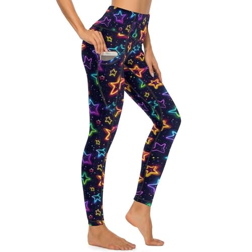 Pantalon de yoga avec poches Novastar | Legging sport imprimé étoiles
