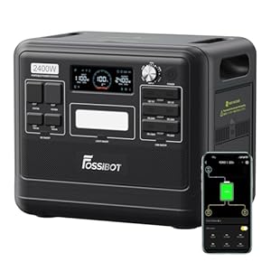 FOSSIBOT F2400 Solargenerator, Tragbare Powerstation 2048Wh LiFePO4 Batterie-Backup mit 2400W AC Ausgängen (4800W Peak), Power station für Outdoor-Camping, Wohnmobil-Reisen, Hausgebrauch
