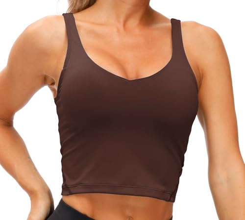 Image of THE GYM PEOPLE Womens' Sports Bra Longline Wirefree Padded with Medium Support