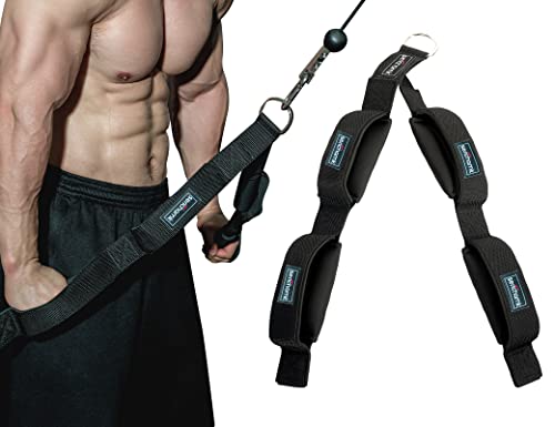 Tricep Rope Cable Attachment For Gym 2 Handles Built In 1 Strap,Long Rope Cable Attachment Greater Range Of Motion, Tricep Pull Down Rope For Facepulls, Push Downs, Crunches #TOP4