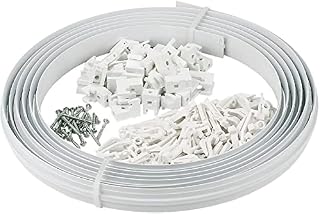 Homekind® 4.5M WHITE PVC SMOOTH GLIDE BENDABLE CURTAIN TRACK COIL STRAIGHT OR BAY WINDOWS CUT TO SIZE