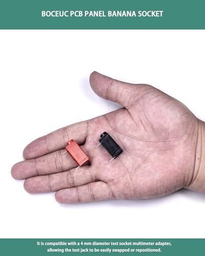 Image of 4mm Test Jack, Horizontal Straight PCB 4mm Banana Female Jack Test Socket Red + Black