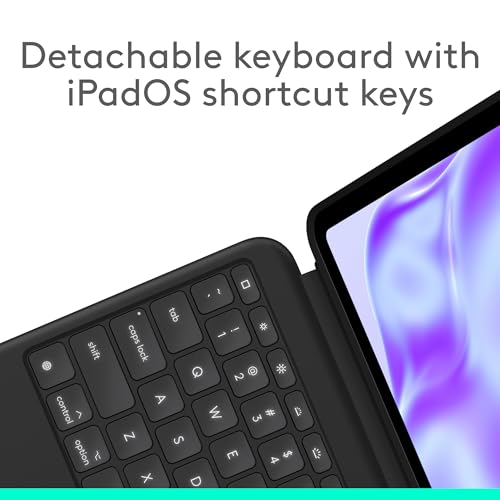 Image of Logitech Combo Touch iPad Pro 13-inch (M4) (2024) Keyboard Case, Detachable Backlit-Midnight Black + Crayon Digital Pencil USB-C Ports Featuring No Lag Pixel-Precision, and Dynamic Smart Tip -Silver