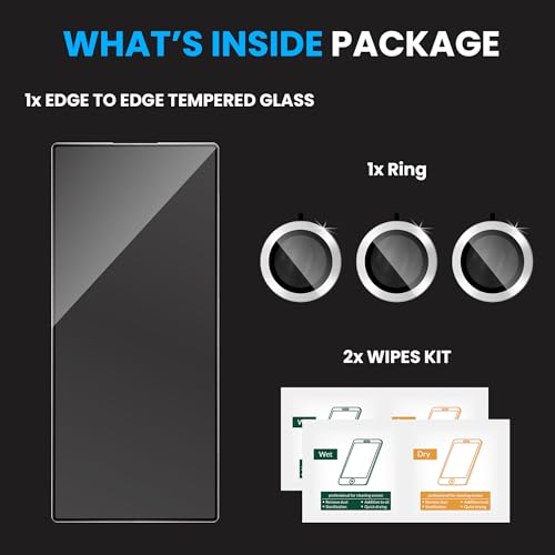 Image of FIRST MART Tempered Glass for Samsung Galaxy Z Fold 7 5G with Silver Camera Ring Guard & Installation Kit | HD Clear Edge-to-Edge Screen Protector, Scratch Resistant, Case-Friendly | Pack of 1