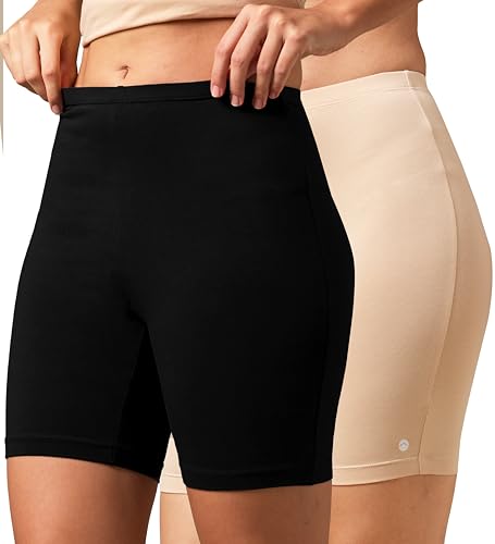 Image of URBAN ADVENTURE High Coverage Premium Cotton Spandex Mid Waist Elastane Stretch Shorties - Gym -Cycling Shorts /Tights for Women