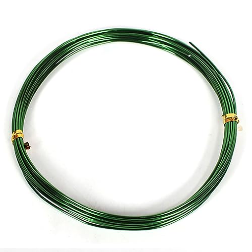COYOUCO Colored Aluminum Wire 6 Colors Craft Wire Thin Hobby Wire Bendable Metal Craft Wire Beading Wire,Diameter 2Mm Length 5M,Green