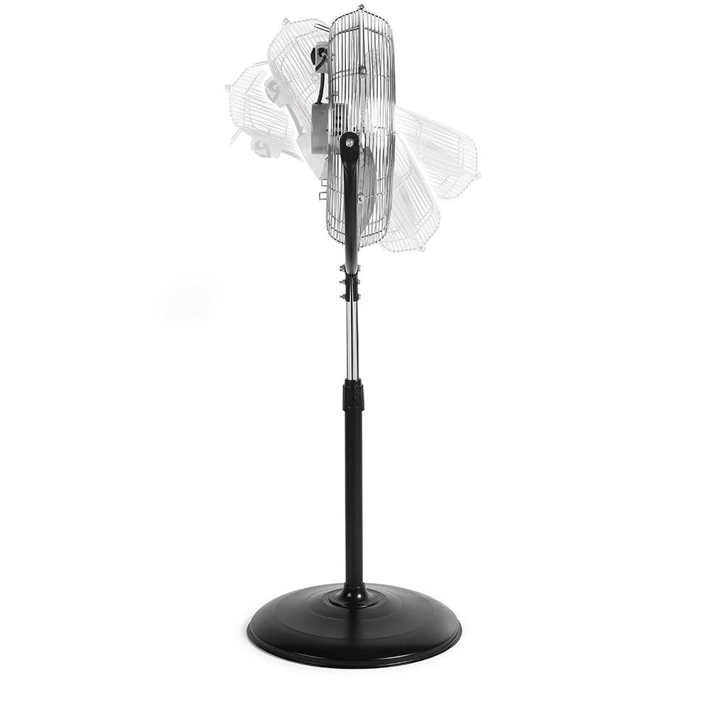 Orbegozo PWS 1950 - Ventilador de pie industrial, 3 velocidades, aspas metálicas, asa de transporte, 155 W, negro y plateado