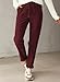 EVALESS Casual Corduroy Pants for Women Fall Winter Fashion 2025 Drawstring Elastic Waist Pants Comfy Straight Leg Trousers with Pockets Burgundy Small