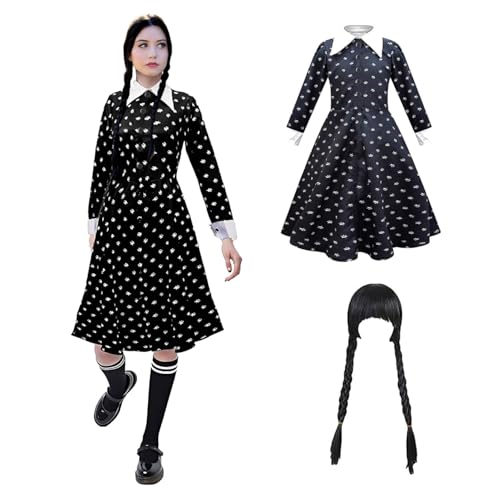 Disfraz de Mujer Gótica | Talla M para Adultos | Vestido Negro, Peluca | Halloween, Carnaval, Fiestas de Disfraces, Cosplay | Regalo, Disfraz, Traje Adulto | OriginalCorner®