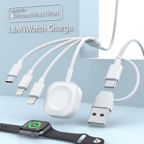 Cable de carga universal 6 en 1 con multiUSB y base para iWatch