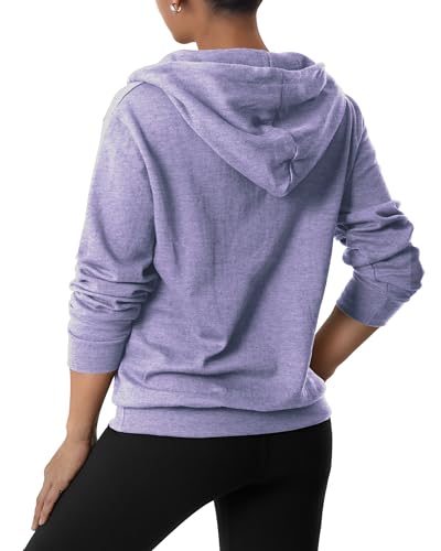 Image of GIVON Womens Casual Zip Up Hoodie Cotton Blend Soft Fabric Basic Layering Hooded Jacket with Kangaroo Pocket