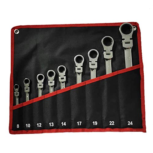 MITINGER Spanner Set,Ratchet Spanner Chrome Vanadium Steel Wrench, Car Repair Kit, Key Set, Tool Set, Ratchet Wrench Set, Hand Tool Set, Car Wrench Set, Key Set(9PCS)