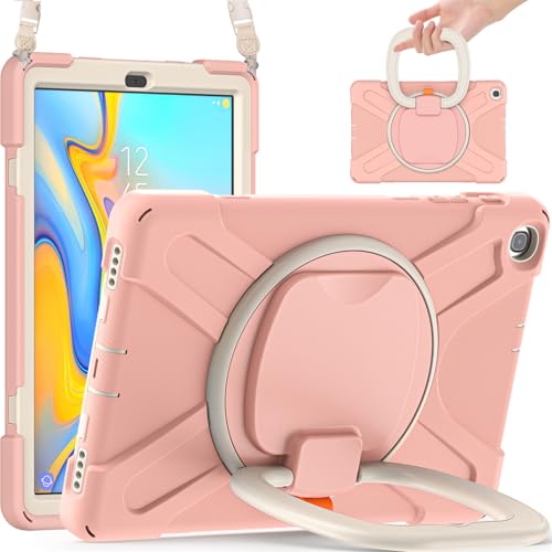 Étui pour Samsung Galaxy Tab A 10.1 2019, protection antichoc robuste avec poignée rose