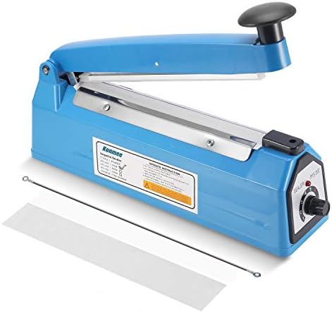 Konmee 8 Inches Impulse Commercial Bag Sealers Heat Sealing Machine for Mylar Cereal Plastics Polythene Bags with One Repair Kit