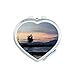 Sunset Beach Photography Mirror Heart Portable Hand Pocket Makeup