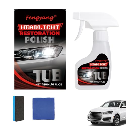Fengyang®Ceramic Headlight Restoration Kit,Headlight Restoration Spray,Cleaner Restores Clear Car Plastic and Protects, Head-light Restore and Protect for All Vehicle Types