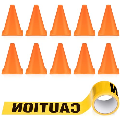Coni Di Segnalazione In Plastica Completo Set - 11 Pezzi Strumenti Per Festa Di Compleanno Costruzione, Birilli, Cinesini Calcio, Coni Allenamento, Coni Pieghevoli, Cordino Da Calcio