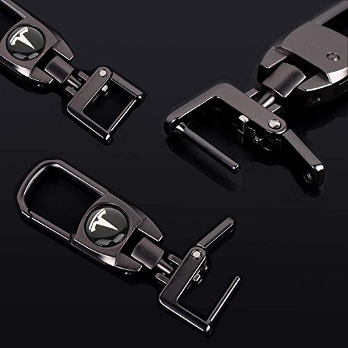 Model 3/S/Y/X Keychain Metal Stainless Steel Keychain 2Pcs Matte Shiny Black And Silver Holder Keyring Auto Parts Key Accessories #TOP5