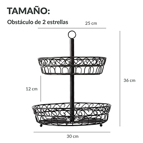 Miniatura 9 de Chefarone Frutero De 30 Cm, Color Negro, Para Frutas Frescas Durante Más Tiempo, Cesta De Metal Para Frutas Frescas, Soporte Negro Con 3 Fruteros, Almacenamiento Decorativo Para Frutas, Soporte