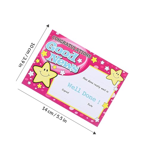 Certificados de premio pequeños en papel púrpura con 100 hojas para material escolar 2