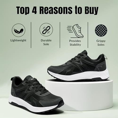 Image of BRUTON RuneX-624 Men's Casual Sneakers | Stylish Lightweight Lace-Up Shoes for Men | Comfortable Walking Shoes | Trendy Fashion Footwear
