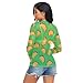 Food Taco Green See Through Tops for Women Mesh Sheer Tops Long Sleeve Women Blouse Zipper Handle Swimming Pool Camping Beach Size S
