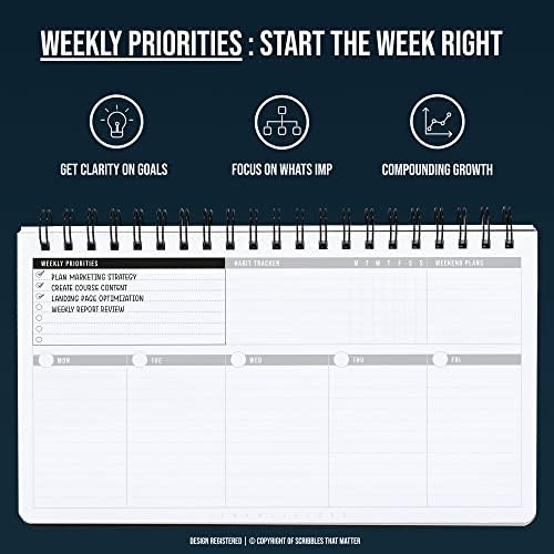 Weekly Planner 2023-2024 (Undated) | Daily Weekly Monthly Planner PRODUCTIVE WEEKS | Academic planner | Organisers for office work, college | Week at a glance planners | For men and women