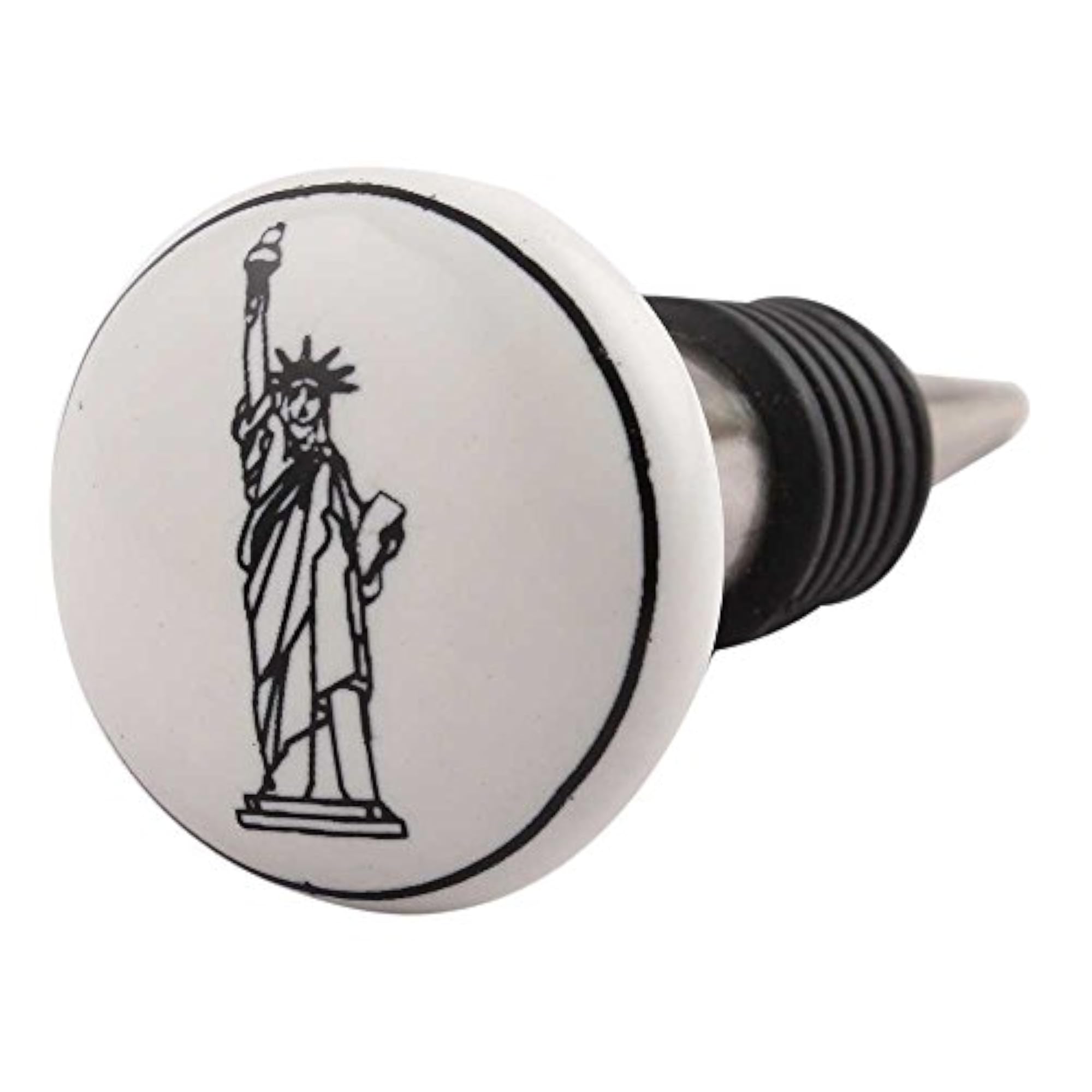 Black Ceramic Wine Bottle Stopper, Stylish Cork Sealer