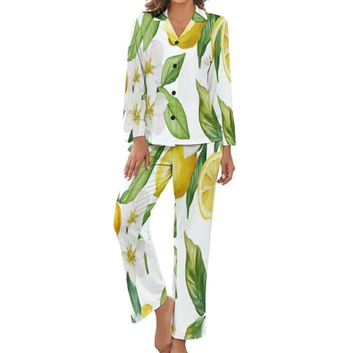 Pyjama femme manches longues vêtement intérieur taille élastique