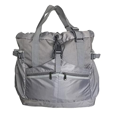 PAPAZAU Rfid Travel Tote Bag 40L Convertible Tote Backpack, Grey, L Cover