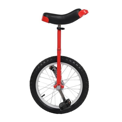 KWHXJ 16 Inch Wheel Unicycle, Outdoor Unicycle with 2 Pedals One Wheel Bike Adjustable Seat Exercise Bicycle Outdoor Sports Fitness Exercise Unicycles (Red) - Thumbnail 5