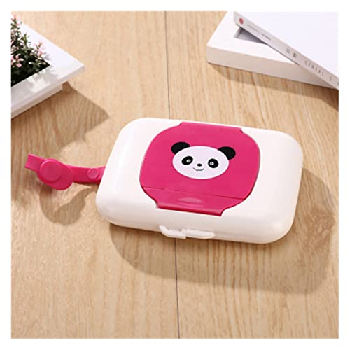 FIVENUM Tenedor de Limpieza en húmedo Toallitas for bebés Papel de Tejido con Mojado seco Portátil Portátil Lindo Cambio Dispensador Almacenamiento Top Toalla de Papel Caja (Color : Pink)