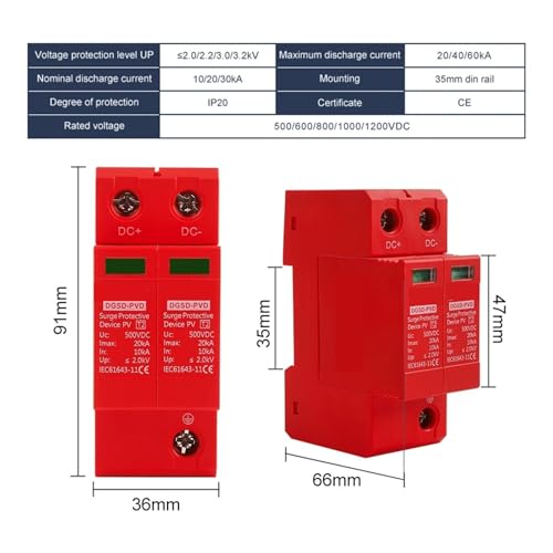 Dispositivo protector DC contra descargas y rayos en paneles solares 4