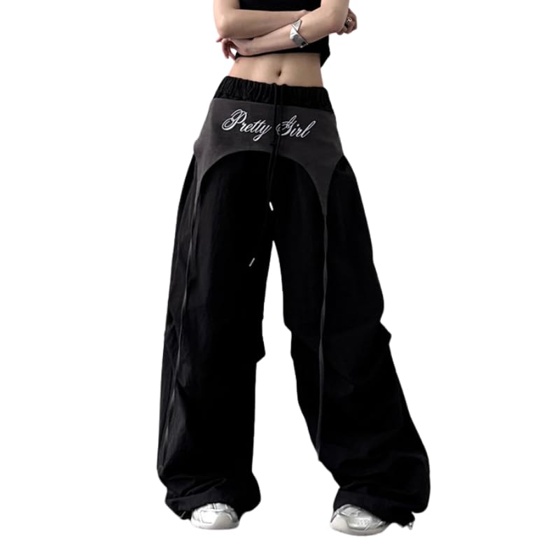 Women's Cargo Pants Vintage Joggers - 90s Y2K Streetwear Baggy Trousers Camo Utility Joggers Wide Leg Hip Hop Pants