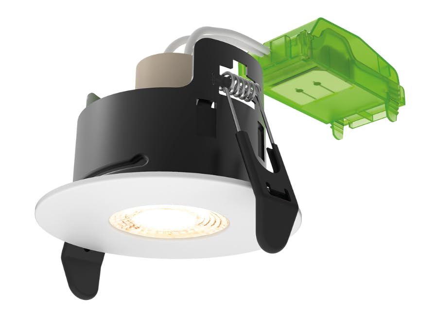 ALL LED iCan75 Mains GU10 Fire Rated Downlight AFD75 + Bezel (White Adjustable)