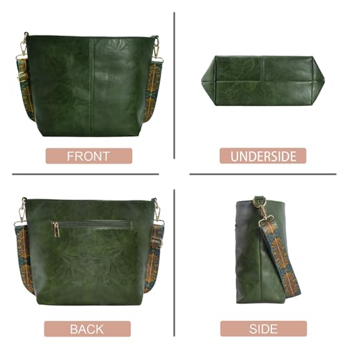 Image of Hobo Bags Vegan Leather Crossbody Bag Guitar Strap Shoulder Purses with Zipper Handbags for Women