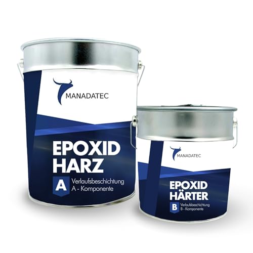 MANADATEC 2K Epoxidharz Bodenversiegelung Manadur B 471 Transparent I 12 kg I Lösemittelfrei, Umweltfreundlich & Glänzend I Ideal für Garage, Keller & Industrie
