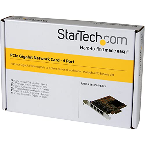 StarTech.com Carte réseau PCI Express à 4 ports Gigabit Ethernet avec chipset Realtek RTL8111G Adaptateur NIC PCIe GbE Adaptateur réseau PCIe Gigabit Ethernet x 4 jaune - vue 7