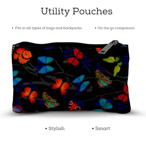 Image of VISMIINTREND Flat Butterfly Zipper Pouches - Document Holder, Pen & Pencil Case, Cosmetic Pouch, Travel Organizer