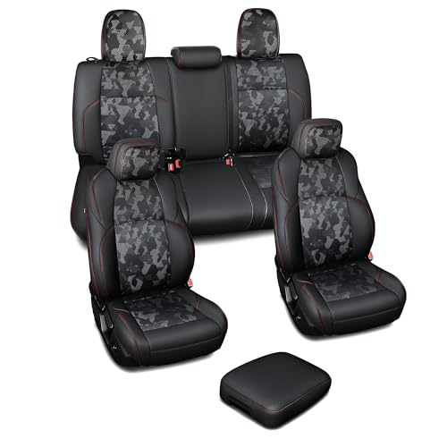 Image of Leather Seat Covers Custom Fit for Tacoma Gen 4th (2024-2026) Double Cab | Custom Fit for SR, SR5, TRD PreRunner, TRD Sport, TRD Off-Road, Limited, Trailhunter - Fully Covered - Fit Like a Glove