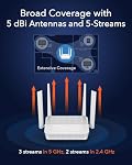 Cudy WR3000S AX3000 Double bande WiFi 6 Mesh Router, 5 Ethernet Gigabit RJ45 Ports, 4 Antennes, MU-MIMO, OpenVPN, Garde-fils, Zerotier, Ipsec VPN, Nuage APP