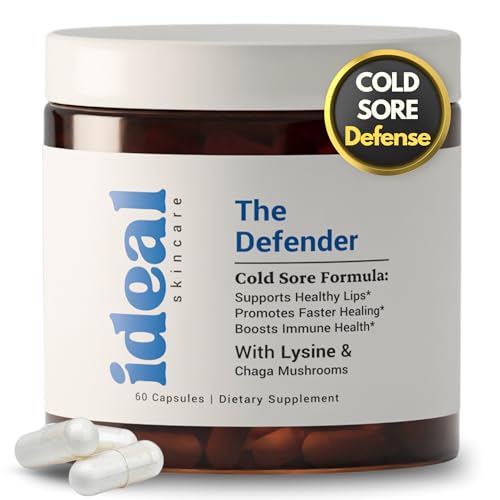 Cold Sore Treatment For Lips With Immune Support | L-Lysine 1000mg Capsules, Chaga, Bee Propolis, Vitamin C, Zinc & Licorice Root Extract | Non-GMO, Vegetarian, 60 Capsules for Men and Women