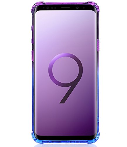 Baisrke Galaxy S9 Plus Case, Shock Absorption Flexible Tpu Soft Edge Bumper Anti-Scratch Rigid Slim Protective Cases Hard Plastic Back Cover For Samsung Galaxy S9+ Plus - Blue Purple Gradient #TOP1