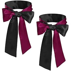 Telas Cortinas Livianas Máscara de Ojos Suave 2 Lados Disponibles Cinta de Satén 150cm Banda de Covers Dormido Venda Ligero para Mujeres Correas de Viaje 2Pack