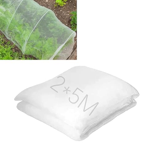 Red de protección de jardín de malla fina de 2 x 5 m para verduras, frutas y plantas, red de protección contra insectos para repeler eficazmente las moscas de la col, moscas blancas, translúcidas