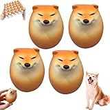 Shibakoシバコ 犬用スクイーズエッグ 、シバキ 犬用エッグトイ、スローリバウンドスクイーズドッグエッグ、クリエイティブ柴子スクイーズおもちゃ、ゆっくり上昇するフィジェットトイ、減圧感覚おもちゃ、動物のゆっくり成長するソフトボールおもちゃ、ストレス解消おもちゃ大人、子供向け(4個)