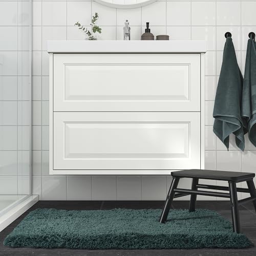 Tapis de bain ALMTJÄRN de qualité supérieure gris-turquoise de 60x90 cm